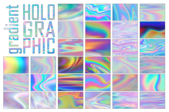 30 Holographic Gradients for Modern Design Assets