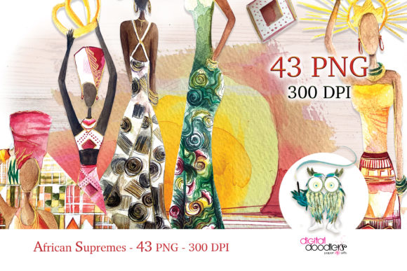 African Supremes Graphics: A Hand-Painted Design Asset