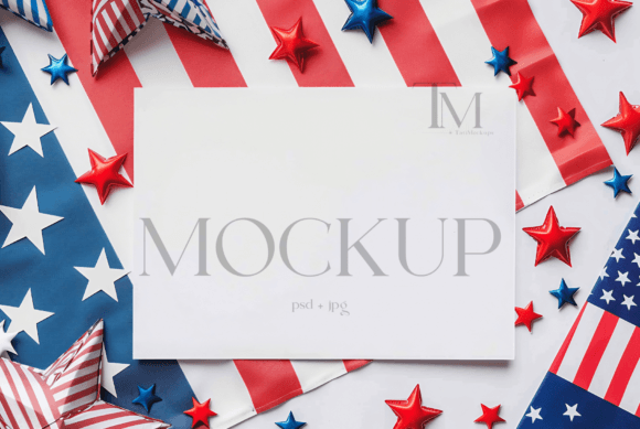 Elevate Your Holiday Designs with a 4th of July 7x5 Invitation Mockup