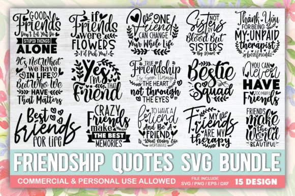 Friendship Quotes SVG Bundle: Instant Creative Projects