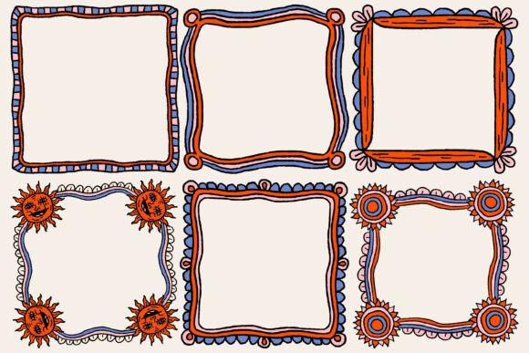 Funky Hand Drawn PNG Frames: A Playful Touch for Modern Design