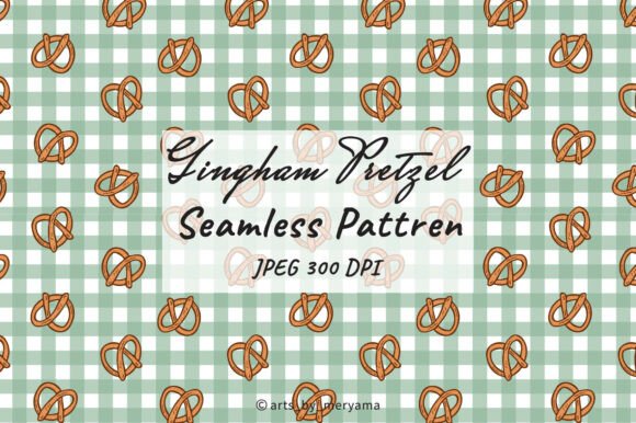Green Gingham Pretzel Seamless Pattern: Rustic Charm for Modern Projects