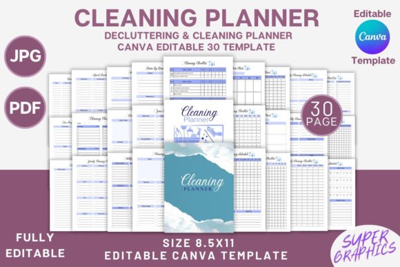 Organize Your Life with a Editable Cleaning & Decluttering Planner