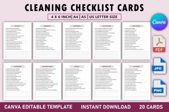 Simplify Your Routine with These Cleaning Checklist Cards