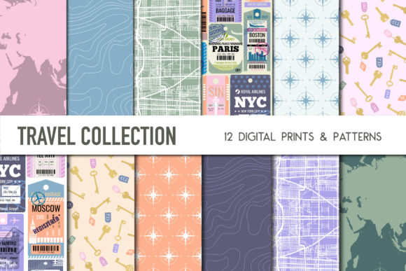 Travel Digital Scrapbook Paper: Instant Inspiration for Creators