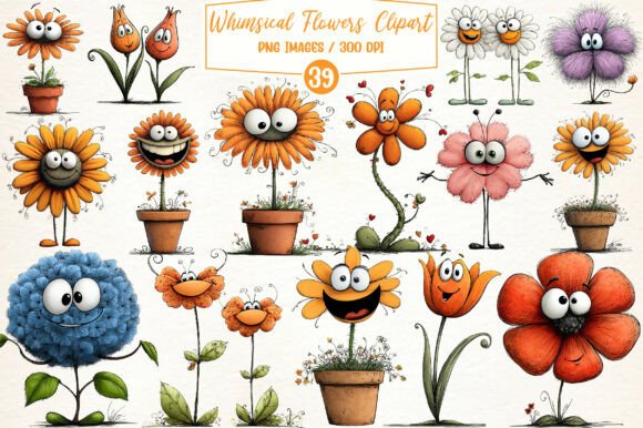 Unleashing Creativity with Cute Whimsical Flowers Clipart