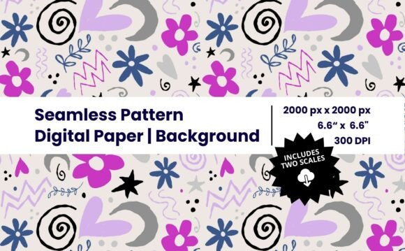 Unleashing Personality with a Groovy Abstract Doodle Seamless Pattern