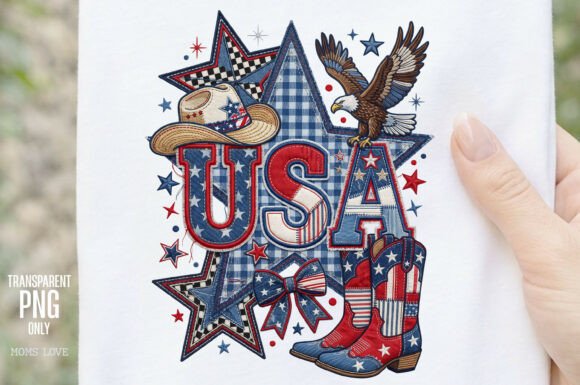 USA Patchwork PNG: Trendy Sublimation for Patriotic Projects