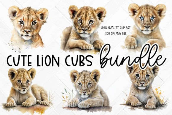 Watercolor Lion Cub Clipart: A Versatile Design Asset